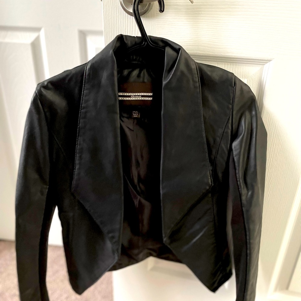 Faux leather shirt blazer style jacket